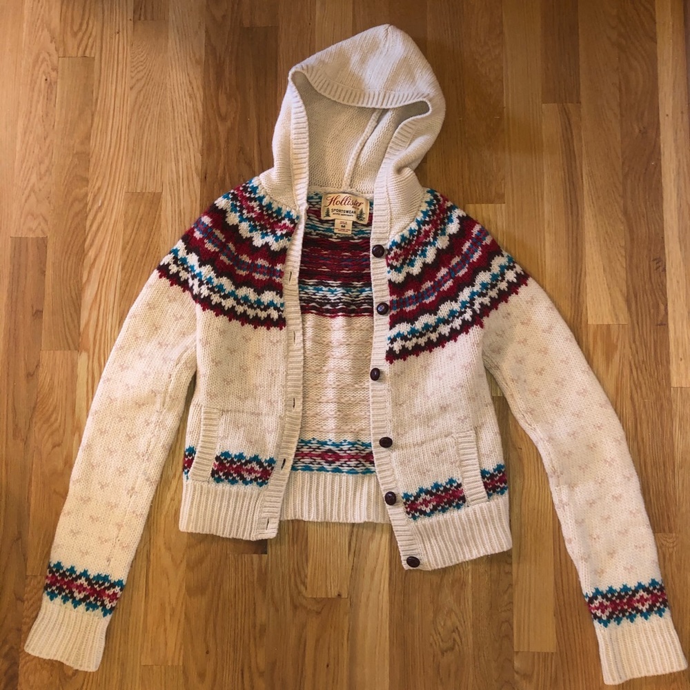 Hollister Cardigan Sweater w/ Hood